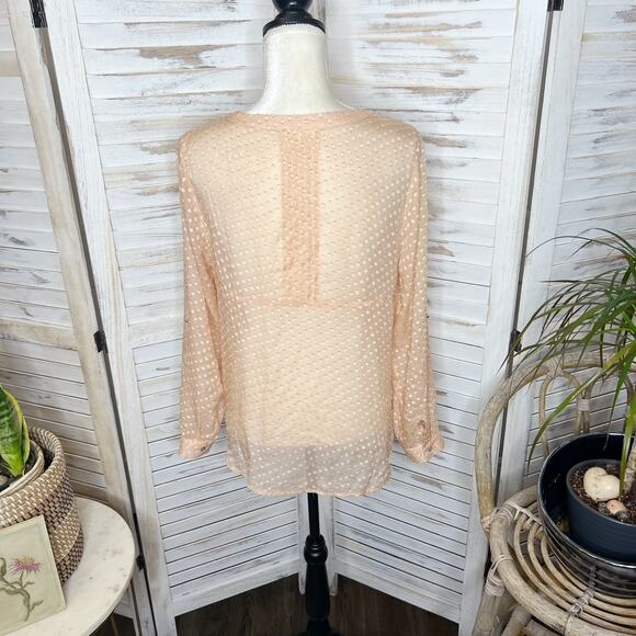 MEADOW RUE ANTHROPOLOGIE Adoria Silk Top Peach Size Medium - Picture 14 of 16